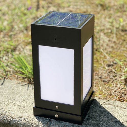 LED 태양광 새로미 문주등 (흑색/100mm)