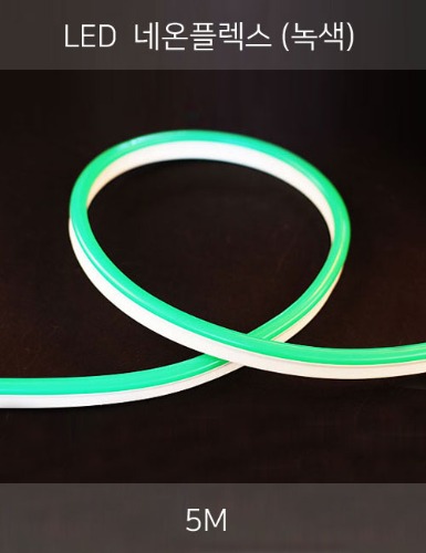 LED 네온플렉스 5M (녹색/2핀)